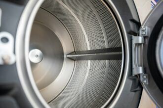 Inside of washing machine tub is made of stainless steel